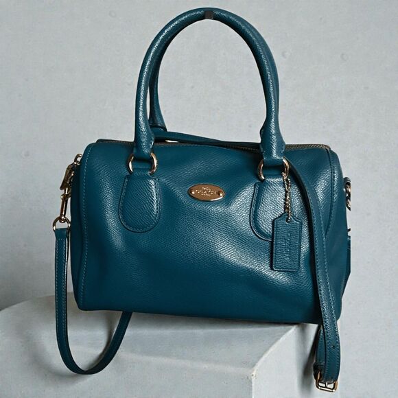 Coach Handbags - Coach Mini Bennett Teal Satchel/ Crossbody Handbag
